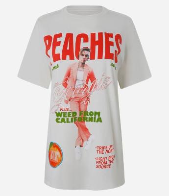 Camiseta T-shirt em Algodão com Estampa Peaches Justin Bieber