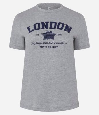 Blusa T-shirt em Algodão com Estampa London