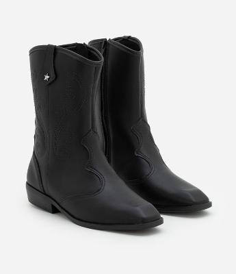 Bota Western Infantil em PU com Recortes Molekinha - Tam 26 a 36