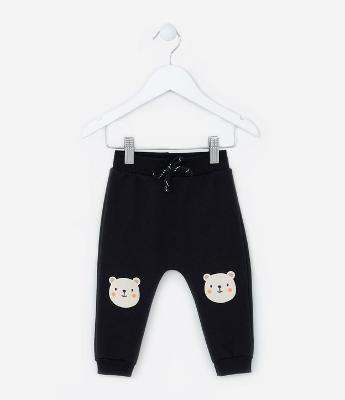 Calça Infantil Quentinha com Estampa Ursinho - Tam 0 a 18 meses