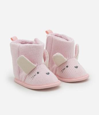 Bota Infantil com Estampa Cara de Bichinho - Tam 0 a 12 meses