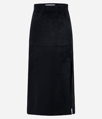 Saia New Midi em Suede Transpassada