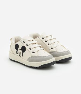 Tênis Infantil Casual com Recortes e Estampa Mickey - Tam 20 a 27