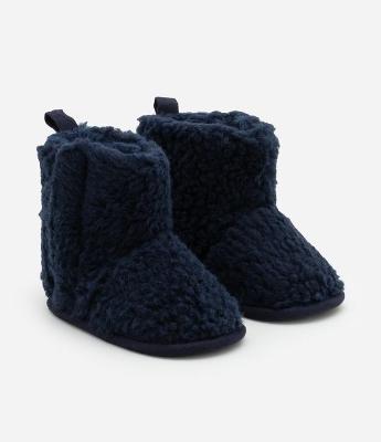 Pantufa Bota Infantil em Sherpa com Cristas de Dino Interativa - Tam 0 a 12 meses