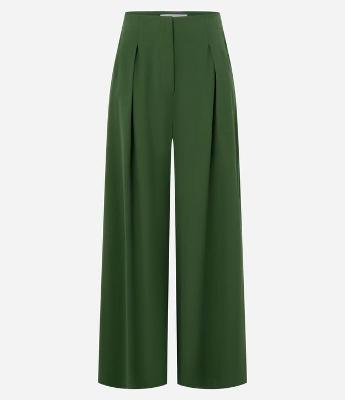 Calça Pantalona em Viscolinho com Pregas