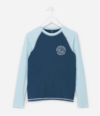 Camiseta Infantil com Proteção UV Estampa Paradise - Tam 5 a 14 Anos