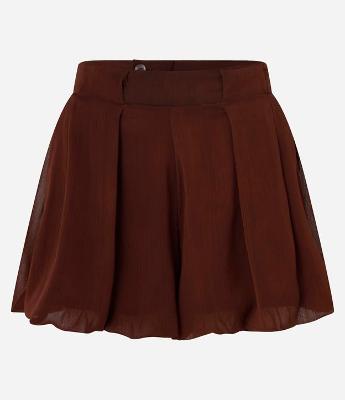 Short Balonê em Chiffon com Pregas