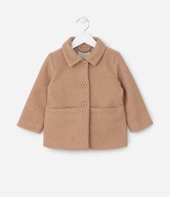 Casaco Infantil com Pelinhos e Bolsos - Tam 1 a 5 Anos