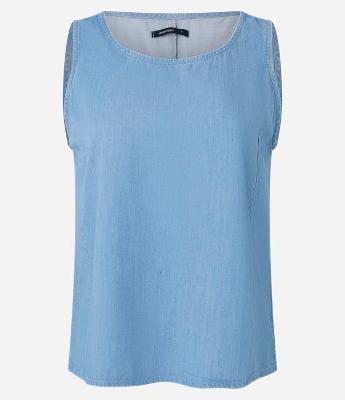 Blusa Sem Manga em Jeans