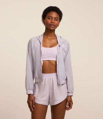 Jaqueta Cropped Quebra Vento com Capuz