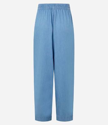 Calça Reta em Jeans com Cós Elástico Diferenciado