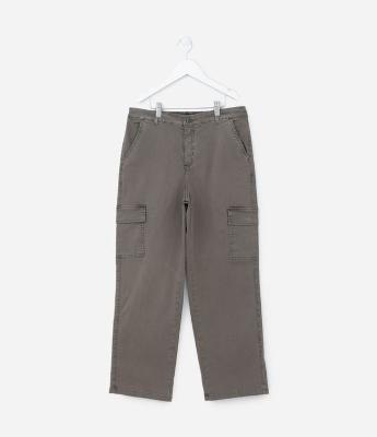 Calça Reta Infantil com Bolso Cargo - Tam 5 a 14 anos