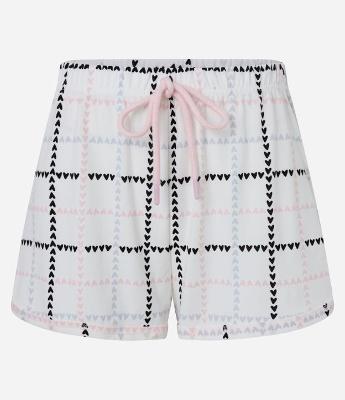 Short de Pijama Estampa Xadrez Coração