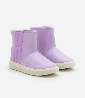 Bota Infantil com Forro Peludinho e Estampa Stitch e Angel - Tam 28 a 34