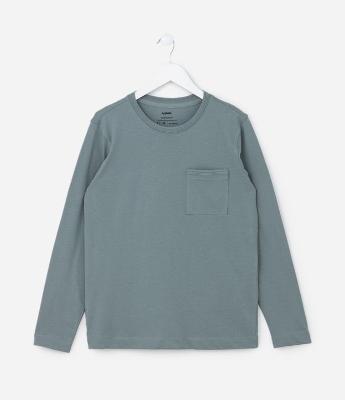 Camiseta Infantil Básica com Bolsinho - Tam 5 a 14 Anos