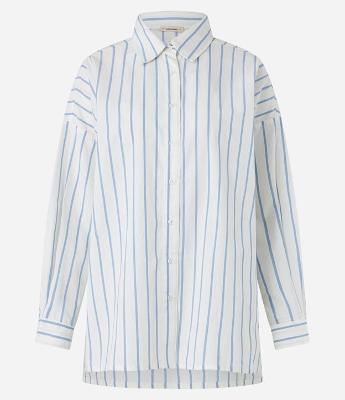 Camisa Manga Longa Listrada em Tricoline