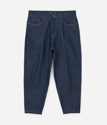 Calça Balloon em Jeans com Efeito Resinado