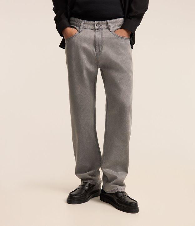 Calça Baggy em Jeans Resinado - 1