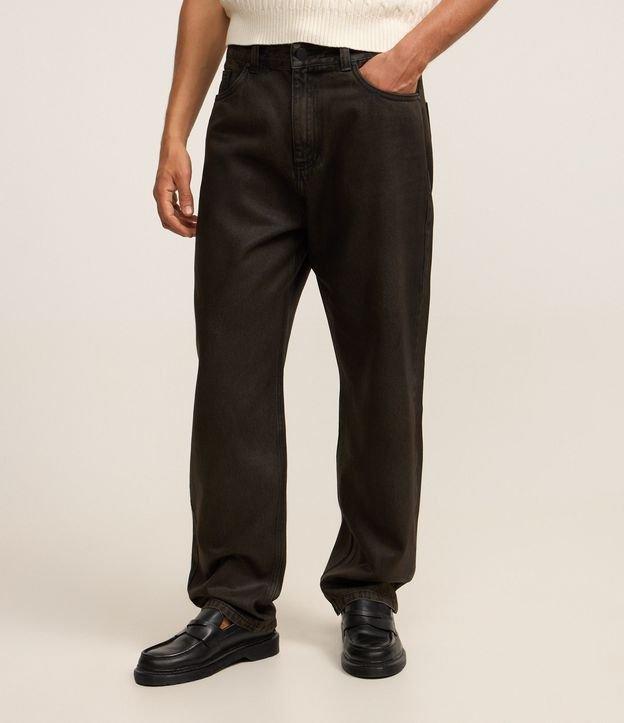 Calça Baggy em Jeans Resinado - 2