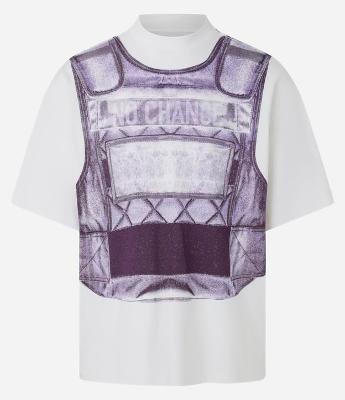 Camiseta Oversized com Estampa de Colete em Malhão