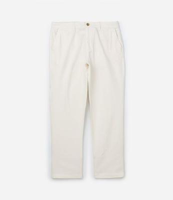 Calça em Algodão com Textura Quadriculada