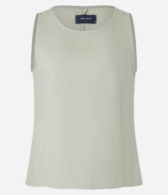 Blusa sem Manga em Sarja com Decote Redondo