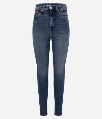 Calça Skinny Jeans com Elastano e Cintura Alta