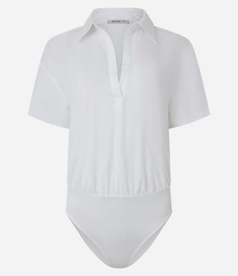 Body em Tricoline com Gola Polo