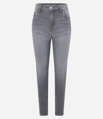 Calça Skinny em Jeans com Elastano e Cintura Alta