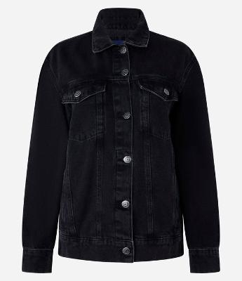 Jaqueta Oversized em Jeans com Bolsos Frontais