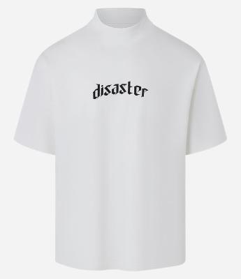 Camiseta T-shirt Boxy em Malhão com Gola Larga e Estampa Lettering