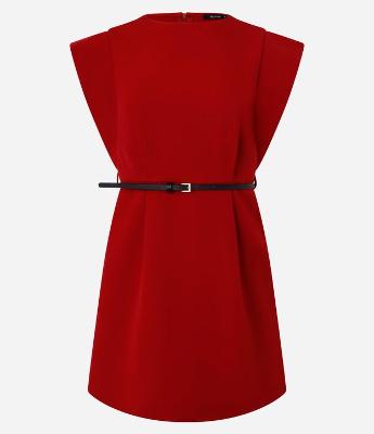 Vestido Curto em Alfaiataria com Cinto de PU