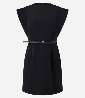 Vestido Curto em Alfaiataria com Cinto de PU