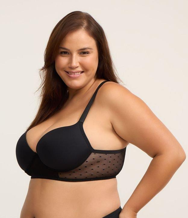 Sutiã com Aro Bojo Oco com Tule Poá Curve e Plus Size - 1