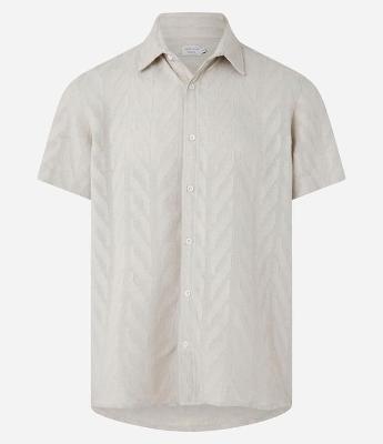 Camisa Regular em Algodão com Textura Jacquard em Revelo