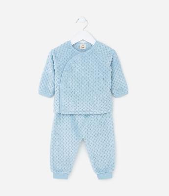 Conjunto Infantil em Fleece com Texturinha - Tam 0 a 18 meses