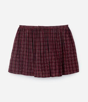 Saia Curta em Viscose Xadrez Curve & Plus Size