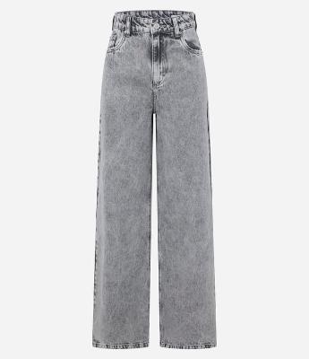 Calça Wide Leg em Jeans com Cintura Alta