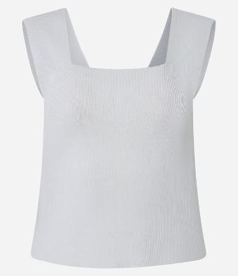 Blusa em Tricô com Decote Quadrado e Alça Larga