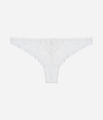 Calcinha Biquíni Fio em Renda Floral