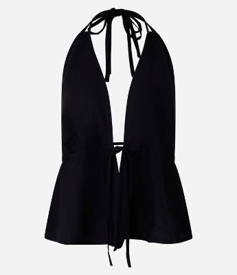 Blusa em Twill  Frente única com Amarração nas Costas