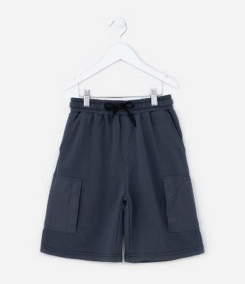 Bermuda Infantil em Moletom com Bolsos - Tam 5 a 14 Anos