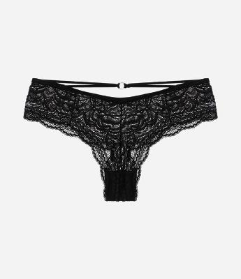 Calcinha Boyshort Fio em Renda com Detalhe de Tira com Argola
