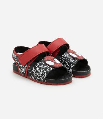 Sandália Infantil com Velcro e Estampa Homem-Aranha - Tam 20 a 27