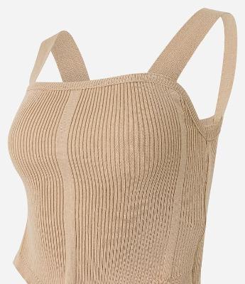Blusa Corset em Tricô com Textura Canelada