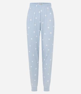 Calça de Pijama em Viscose Estampada de Patinhas