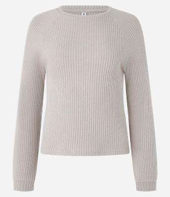 Blusa Slim Canelada Felpuda com Cava Raglan