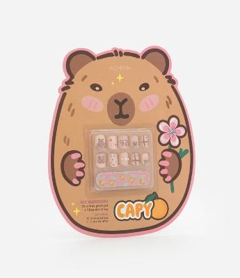 Kit de Unhas Postiças com Mini Lixa Capivara Alchemia