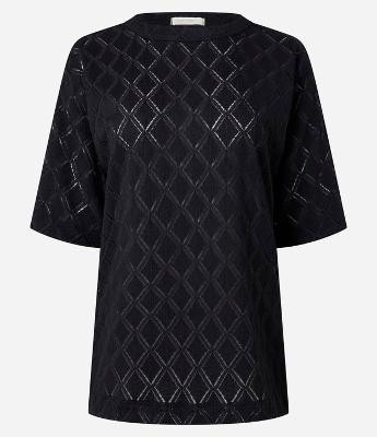 Blusa Alongada com Textura em Losangos