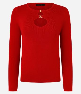 Blusa em Viscose com Vazados e Fivelas no Busto